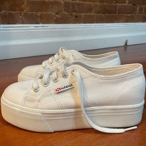 White Superga Platform Sneakers Size 37